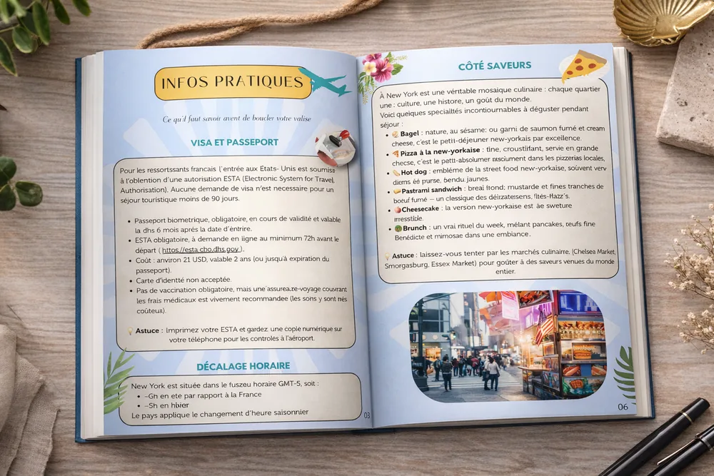 Carnet de voyage : page infos pratiques