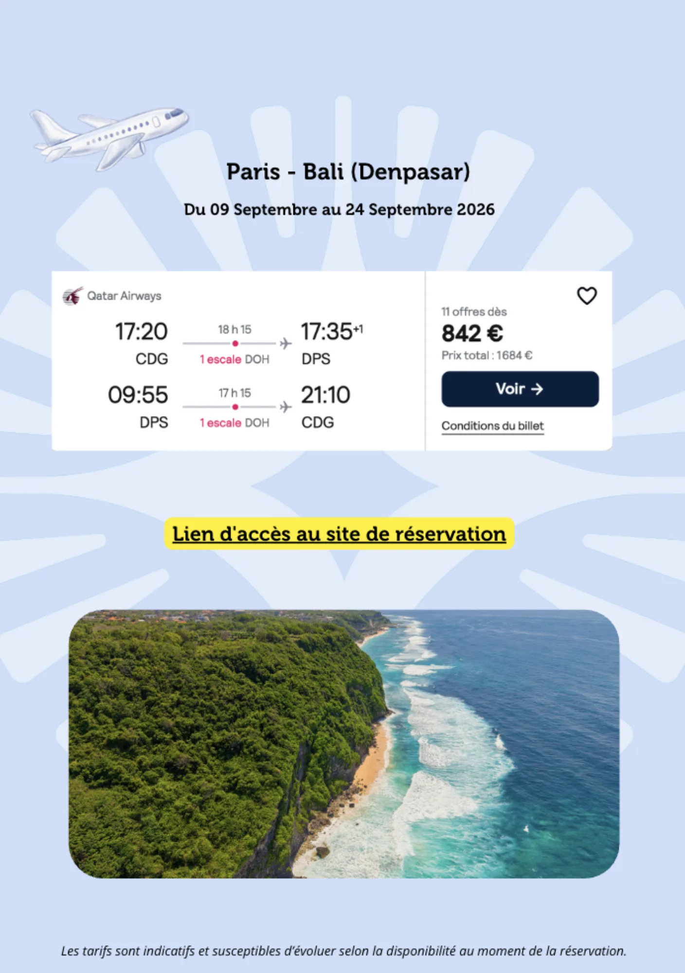 Lien de réservation direct